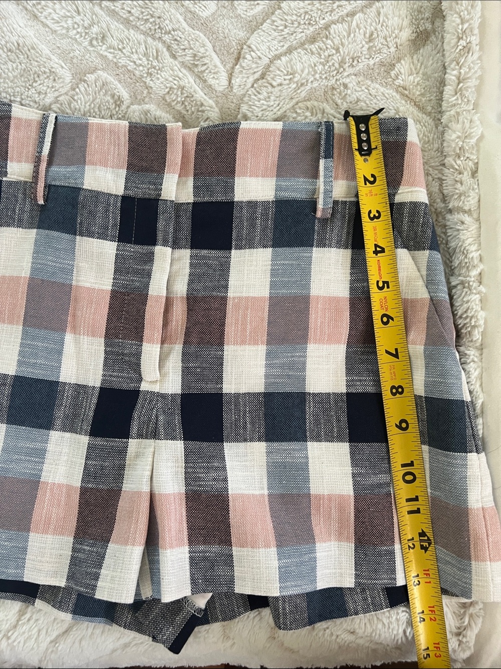 Veronica Beard Pink Navy Cream Plaid Blazer and shorts - Picture 8 of 8